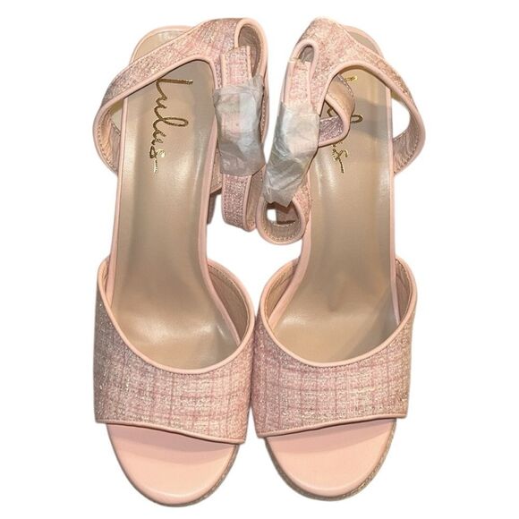 Lulu’s Pink Tweed Sandals(Size 10) - Picture 4 of 10